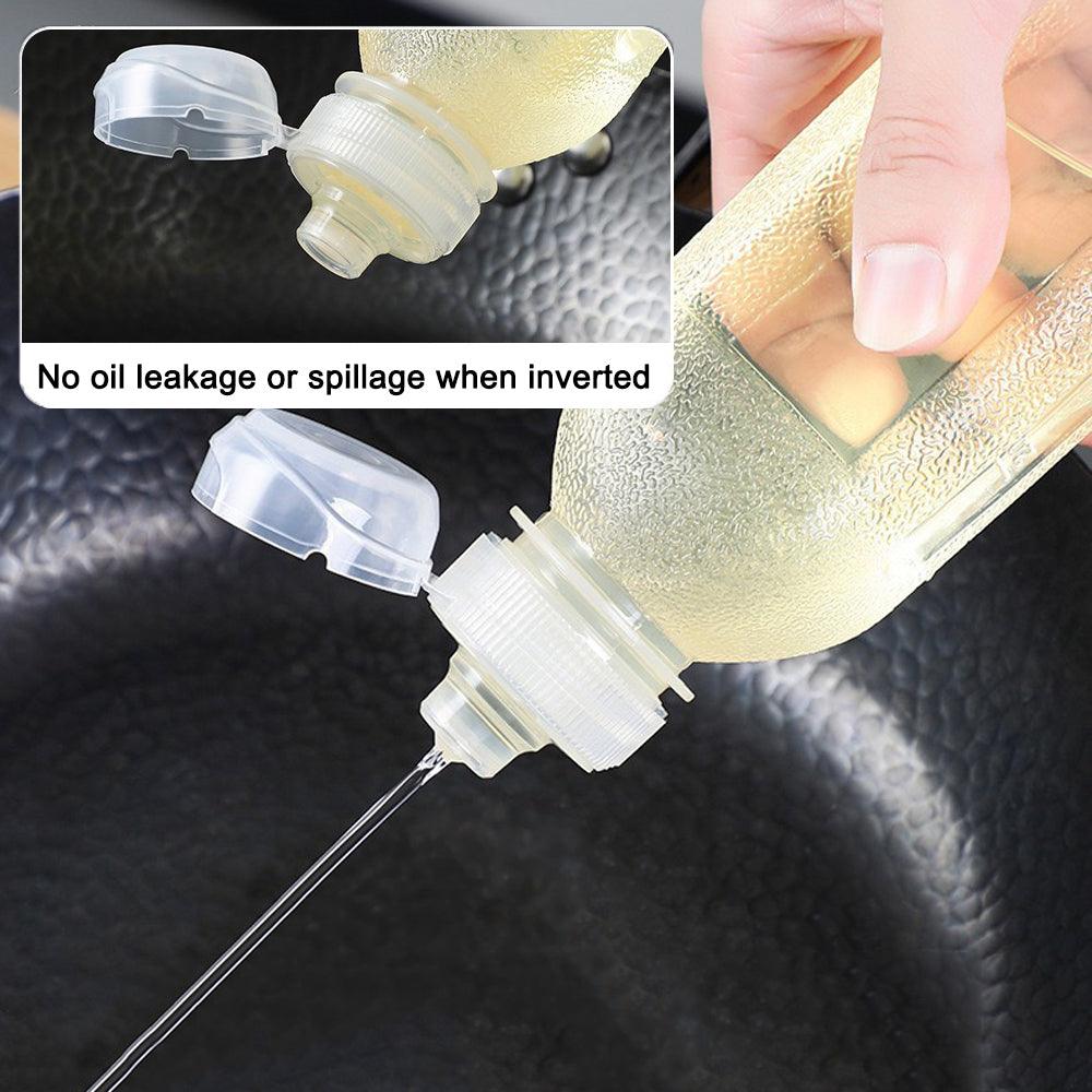 Set of 5 Squeeze Sauce & Oil Bottles - 1000ml & 500ml - No-Leak, Invertible, Transparent PVC - Brand Workwear